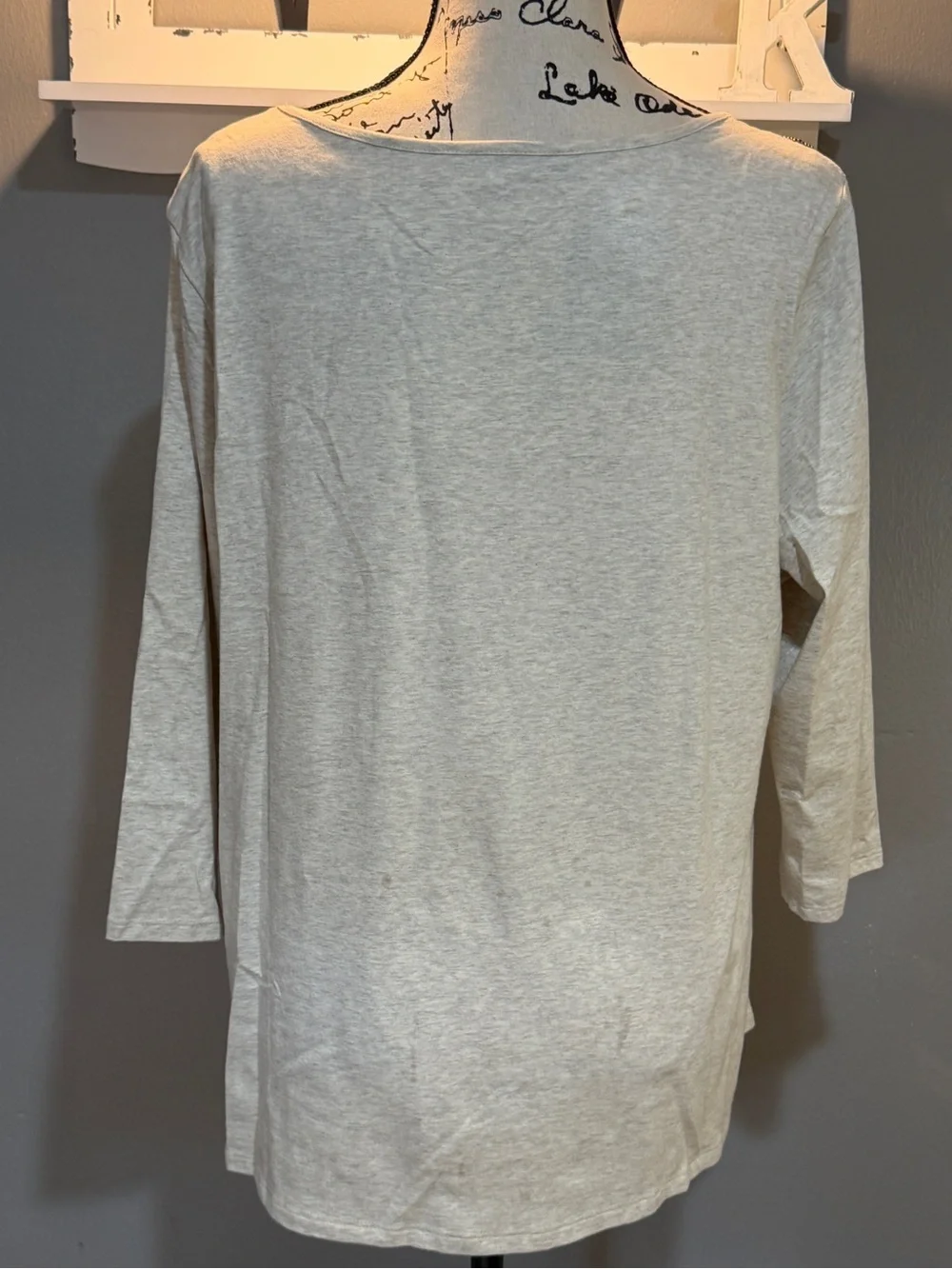 COLDWATER CREEK CREAM SCOOP NECK TOP WITH BEADED DETAILING NWT SZ XL